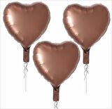 3 ADET KALP FOLYO BALON KARAMEL 18 INC