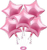 3 ADET YILDIZ FOLYO BALON  PEMBE 18 INC