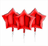 3 ADET YILDIZ FOLYO BALON KIRMIZI 18 INC