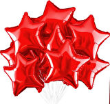 3 ADET YILDIZ FOLYO BALON KIRMIZI 18 INC