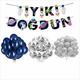Uzay Temalı Balon+Banner Seti