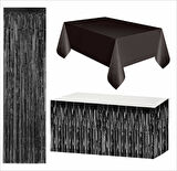 Siyah Masa Örtüsü, Siyah Masa Eteği, Siyah Arka Fon