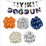 UZAY TEMALI BALON+BANNER SETİ