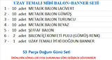 UZAY TEMALI BALON+BANNER SETİ