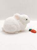 Tavşan Moj Moj Taba Squishy Havuçlu Tavşan Sıkma 7 cm Tüylü Sukuşi - Beyaz