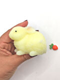 Tavşan Moj Moj Taba Squishy Havuçlu Tavşan Sıkma 7 cm Tüylü Sukuşi - Sarı