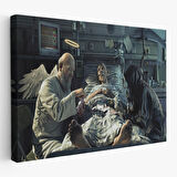 Azrail ve Melek Kumar Oynuyor Kanvas Tablo, Ölüm Meleği Çalışıyor Tablo-5373