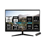 Acer Aspire C24-1800 i5 1335U 12GB 1TB SSD Intel Graphics 23.8" FHD FDOS All In One PC Siyah & PER