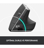  Logitech MX Vertical Gelişmiş Ergonomik Dikey Mouse - Siyah