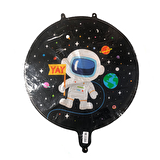 FOLYOO BALON HAPPY BİRTHDAY ASTRANOT SİYAH 18'' DÜ 15TL