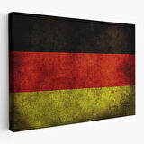 Almanya Bayrağı Rustik Kanvas Tablo, Ev ve Ofis Dekoru Tablo-5387