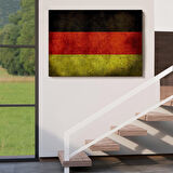 Almanya Bayrağı Rustik Kanvas Tablo, Ev ve Ofis Dekoru Tablo-5387
