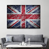 İngiltere Bayrağı Rustik Kanvas Tablo, Ev ve Ofis Dekoru-5392