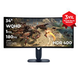 Dell Alienware AW3425DWM 34 3440x1440 WQHD 180Hz 1ms HDMI DP FreeSync Premium HDR 400 Curved Gaming Monitör