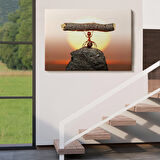 Güçlü Karınca Kanvas Duvar Sanatı, Ağacı Kaldıran Karınca, Motivasyon Tablosu-5397