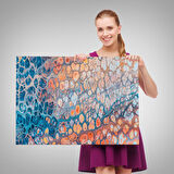 Sanatsal Mozaik Cam Dekoratif Kanvas Duvar Tablosu, Renkli Mozaik Cam Tablo-5399