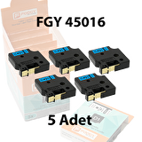 Foogy Dymo D1 Muadili Etiket Plastik Mavi - 12 mm x 7 mt - 45016 - Eko Paket 5 li