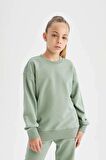 DeFacto Kız Çocuk Relax Fit Bisiklet Yaka Basic Okul Sweatshirt A2797A824AUGN1129
