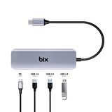 Bix Type-C to TF SD Kart Okuyucu PD USB 3.0 Hub Çoklayıcı Dönüştürücü Adaptör