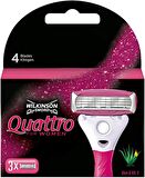 Wilkinson Sword Quattro 4 Bıçaklı Kadın Tıraş Bıçağı 3 Yedek Başlık