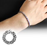 Silver Renk Kalınlık 5 mm 317L Çelik Kral Bileklik