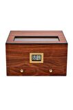 Falconetti Sedir Ağacı Camlı Çekmeceli Humidor Puro Kutusu rc56