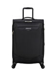 American Tourister Siyah Çekçekli Kumaş Valiz SUMMERRIDE-SPINNER M EXP TSA