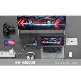 Daytona CF55 Macbook Android Uyumlu Type-C to 2*USB 3.0 4K HDMI Gigabit Ethernet RJ45 PD Çevirici Hub Adaptör