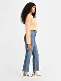 RIBCAGE STRAIGHT ANKLE KADIN MAVİ JEAN PANTOLON 72693-0121