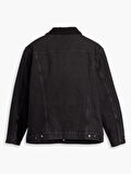 ERKEK SİYAH RELAXED FIT SHERPA TRUCKER CEKET A5784-0005