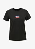Levis Bisiklet Yaka Baskılı Siyah Kadın T-Shirt THE PERFECT TEE CORE MINI SPORTSWEA