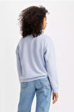 Levi's Kadın Regular Bisiklet Yaka Açık Mavi Sweatshirt - A5942-0020