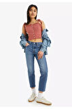 501 Kadın Pamuklu Regular Fit Cropped Jeans Kot Pantolon A7739-0015