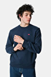 Levi's Logolu Bisiklet Yaka Mavi Erkek Sweatshirt - A6335-0003