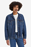 Relaxed Fit Trucker Tr Little Fighter Erkek Mavi Kot Ceket 001TP-0002