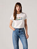 THE PERFECT KADIN ÇİÇEK DESENLİ BEYAZ T-SHİRT 17369-2931