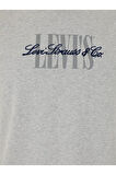 Levi's Erkek Bisiklet Yaka Relaxed Fit Serif Logo Gri T-Shirt - A2082-0297
