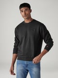 RELAXED ERKEK BİSİKLET YAKA SİYAH SWEATSHİRT A8398-0098