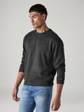 RELAXED ERKEK BİSİKLET YAKA SİYAH SWEATSHİRT A8398-0098