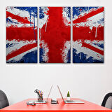 İngiltere Bayrağı Duvar Sanatı Kanvas Tablo, Ev ve Ofis Dekoru-5401