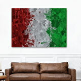 İtalya Bayrağı Kanvas Duvar Tablo, Ev ve Ofis Dekoru, Spor Kulübü, Bar Dekoru-5402
