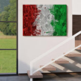 İtalya Bayrağı Kanvas Duvar Tablo, Ev ve Ofis Dekoru, Spor Kulübü, Bar Dekoru-5402