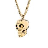 Chocli 18 Ayar Altın Kaplama Skull Kolye