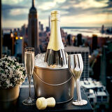 Metalmorphose Şampanya Kadeh Anahtarlık Siyah