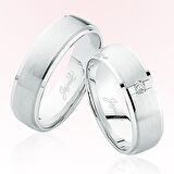 Harem Altın Beyaz Bombeli Altın Alyans 5407