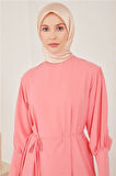 Armine Uzun Manşetli Elbise 23Y9647 Şeker Pembe