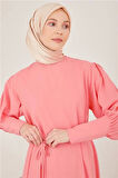 Armine Uzun Manşetli Elbise 23Y9647 Şeker Pembe