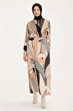Armine Beli Ayarlanabilen Desenli Elbise 22K9519 Bronz
