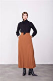 Armine Cepli Ve Piliseli Etek 23K1509 Badem