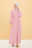Armine Önü Piliseli Elbise 22Y9435 Pembe